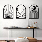 (Set of 3) Sunset Sun Mountain Wall Art