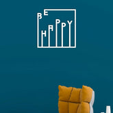 Be Happy in a square box sticker