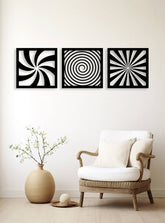 Geometric Illusion Optical Wall Decor (Set of 3)