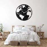 Globe world clock wall art