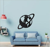 Saturn World Globe Planet Sticker