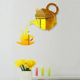 Tea kettle wall clock for kitchen