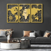World Map wall decor Set of 3