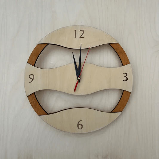Beige Wavy Wall Clock