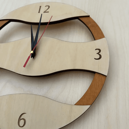 Beige Wavy Wall Clock