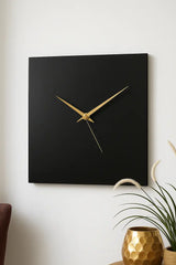Plain Black Square Unique Wall Clock