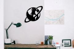 Saturn World Globe Planet Sticker