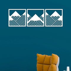 Set of 3 Geometric Mountains wall frames