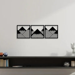 (Set of 3) Geometric Mountains Wall Frames