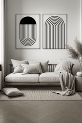 (Set of 2) Line Wall Art Boho Design
