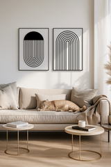 (Set of 2) Line Wall Art Boho Design