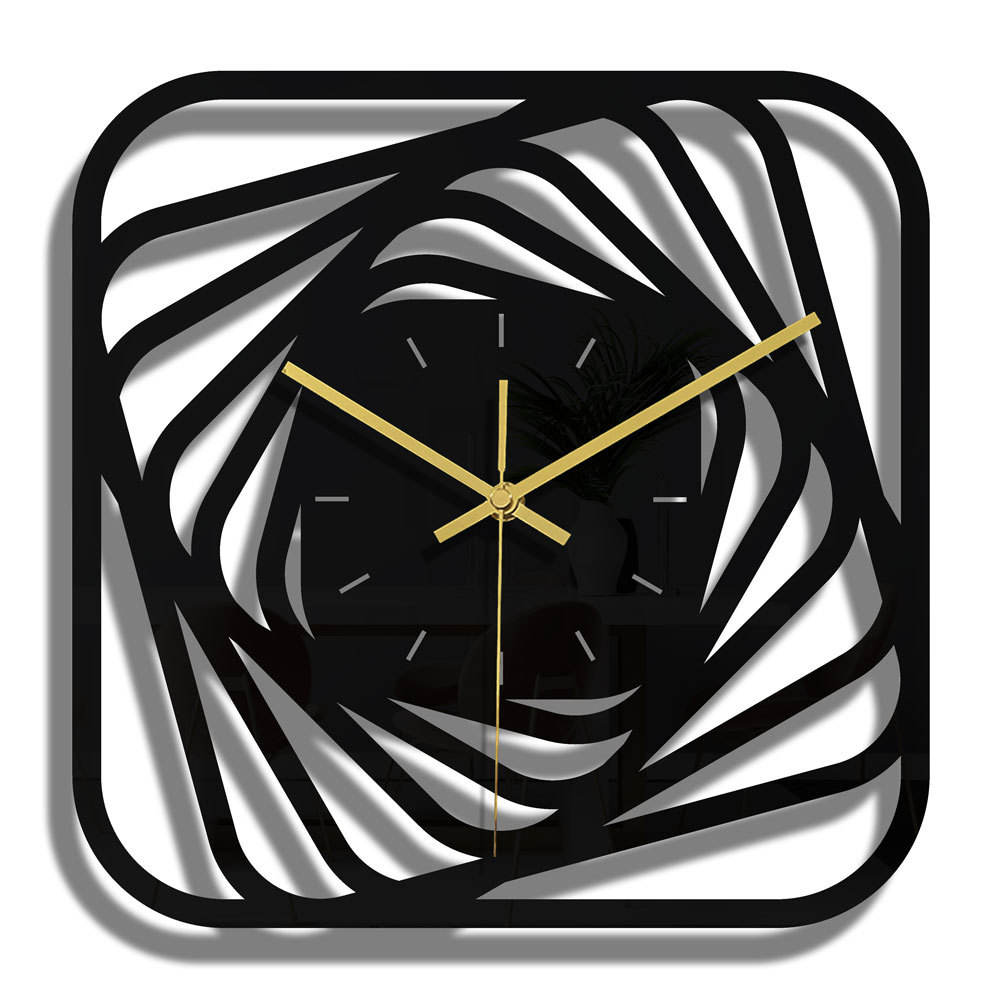 square-3D-modern-wall-clock