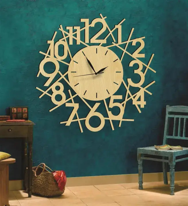 Abstract Number wall clock round
