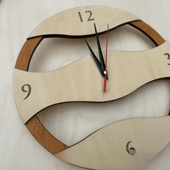 Beige wavy wall clock