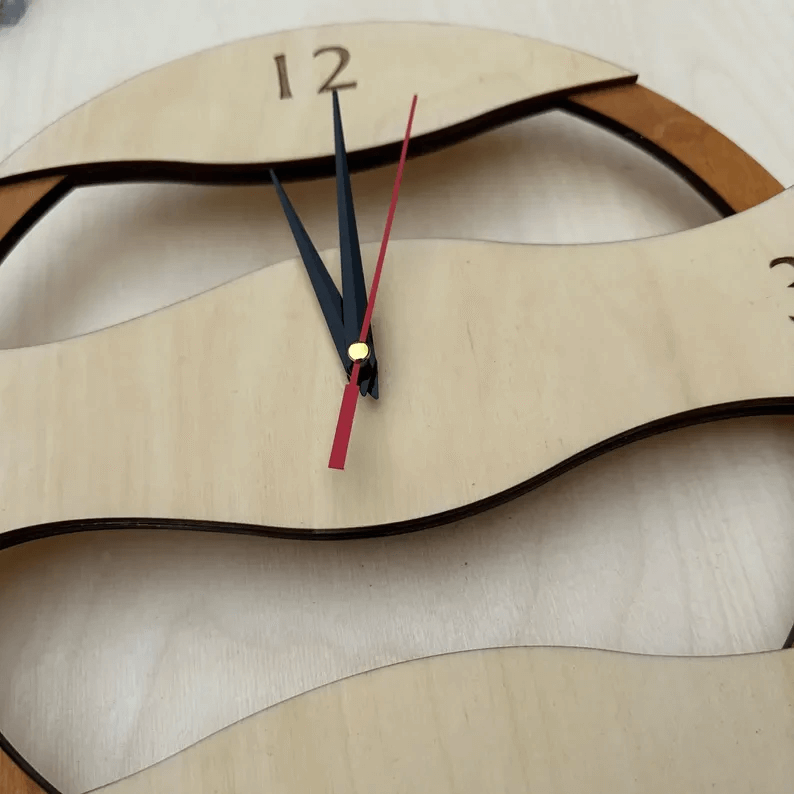 Beige wavy wall clock