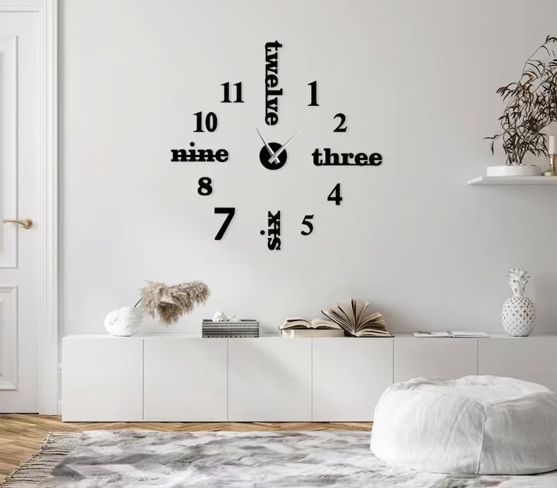 Big Round Words Wall Clock
