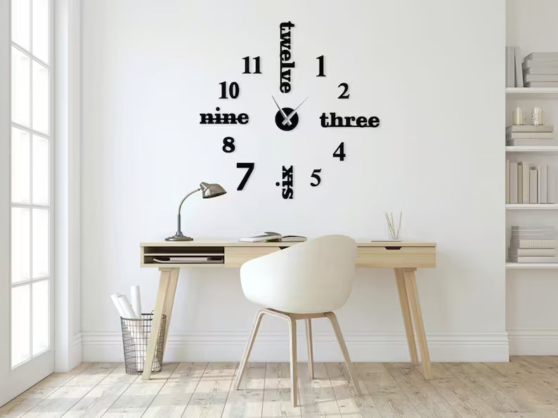 Big Round Words Wall Clock