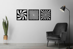 Geometric Illusion Optical Wall Decor (Set of 3)