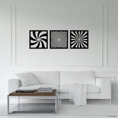 Geometric Illusion Optical Wall Decor (Set of 3)