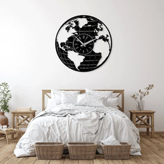 Globe world clock wall art
