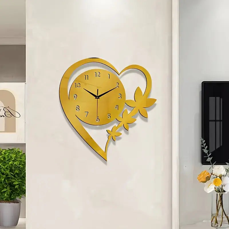 Heart shape wall clock