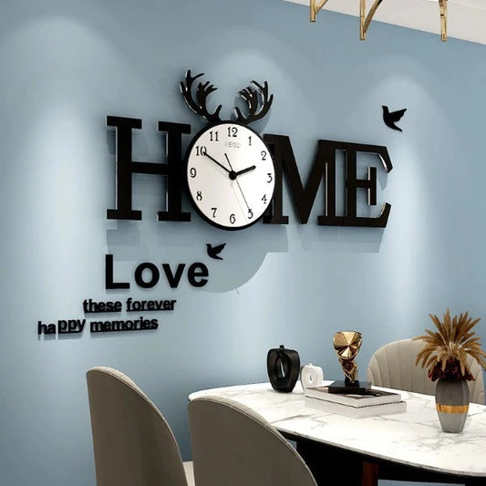 Home Clock with White Dial