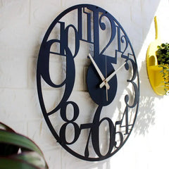 Large Black Numbers Round Wall Clock