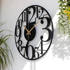 Large Black Numbers Round Wall Clock