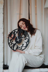 Large Black Numbers Round Wall Clock