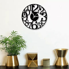 Large Black Numbers Round Wall Clock