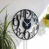 Large Black Numbers Round Wall Clock