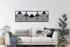 (Set of 3) Geometric Mountains Wall Frames