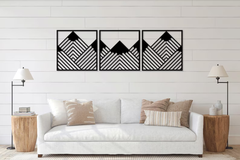 (Set of 3) Geometric Mountains Wall Frames