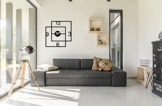Minimalist Two Squares Wall Clock