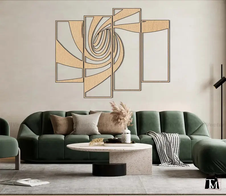 Modern abstract wall decor set of 4