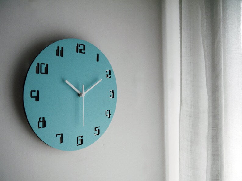 Modern wall clock digital words