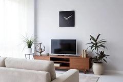 Plain Black Square Unique Wall Clock