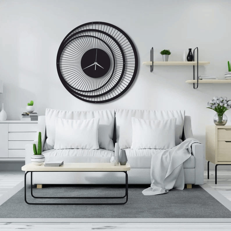 Round circles 3D geometric clock