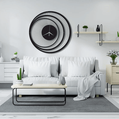 Round circles 3D geometric clock