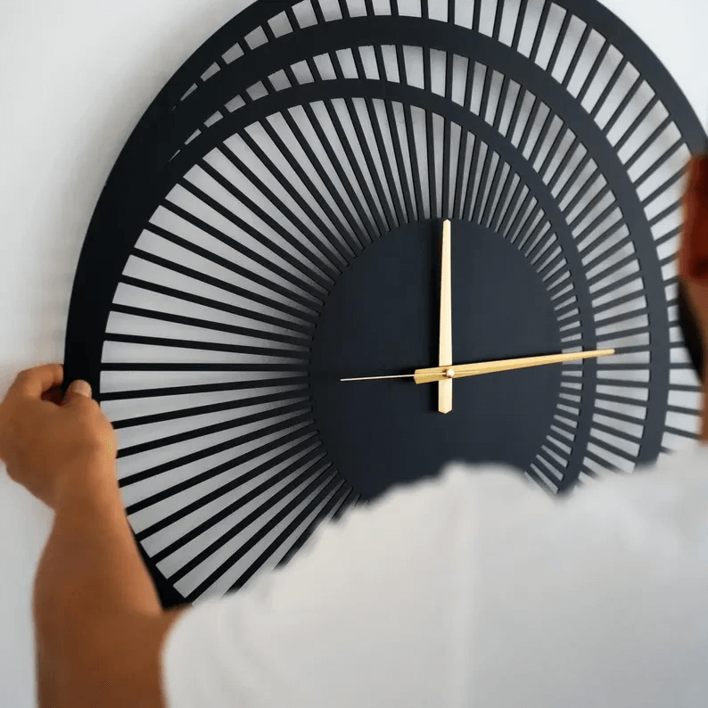 Round circles 3D geometric clock
