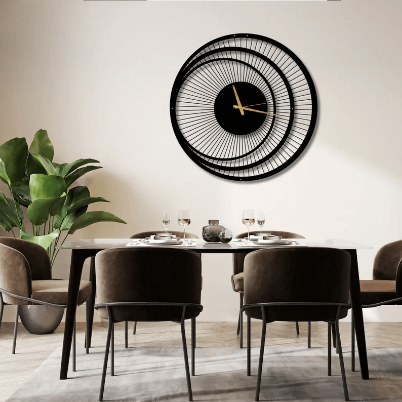 Round circles 3D geometric clock