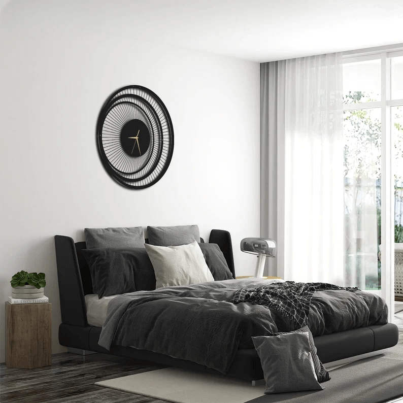 Round circles 3D geometric clock