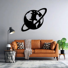 Saturn World Globe Planet Sticker