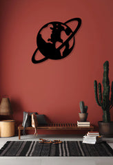 Saturn World Globe Planet Sticker