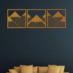 Set of 3 Geometric Mountains wall frames