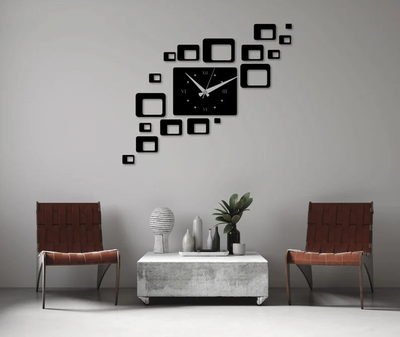 Square Blocks DIY Wall Clock