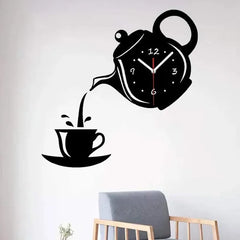 Tea kettle wall clock for kitchen 
