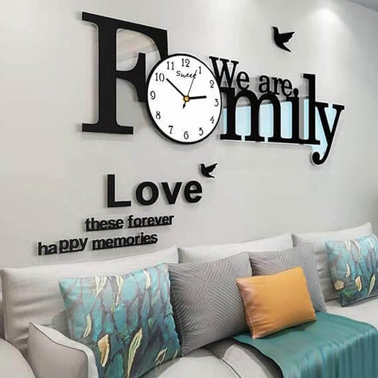 We are Family Clock with White Dial