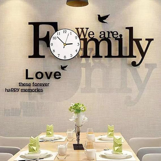 We are Family Clock with White Dial