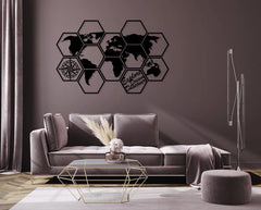 World Globe Map Wall Art